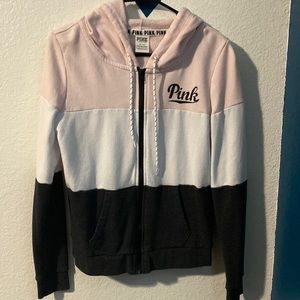 Pink zip up sweater